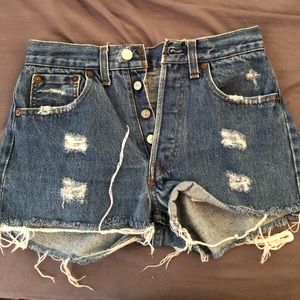 Vintage Button Up Jean Shorts